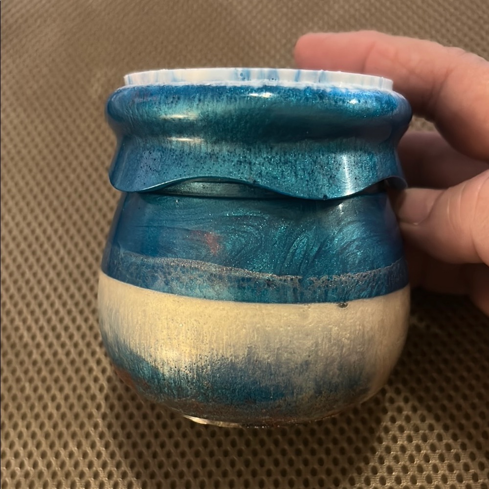 Blue, White and Purple Trinket Jar
